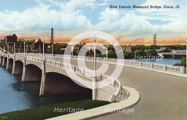 New Lincoln Memorial Bridge, Dixon, Illinois, USA, 1940. Artist: Unknown