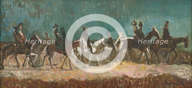 Foreign riders, 1942. Creator: Cyprian Majernik.