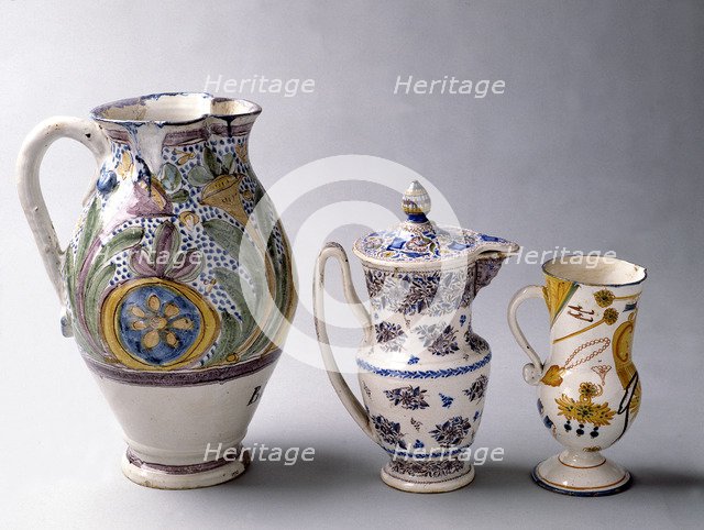 Pieces of Manises pottery.