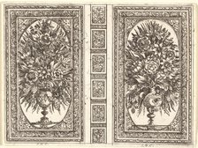 Book Cover (Two Flower Vases), 1656. Creator: Sébastien Le Clerc the Younger.