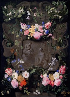The Miracle of St Bernard in a Garland of Flowers, 1645-1655. Creators: Daniel Seghers, Erasmus Quellinus.