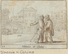 Uranio and Carino, 1640. Creator: Johann Wilhelm Baur.