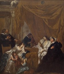 Saint Vincent de Paul at the Deathbed of Louis XIII, 1731. Creator: Troy, Jean-François de (1679-1752).
