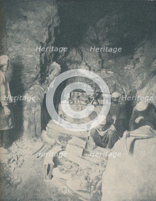 'Funerary Chamber Where Egyptian Mummies Awaited Resurrection', c1935. Artist: Unknown.