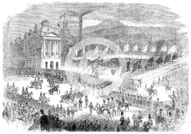 The Prince Consort laying the foundation-stone of the new General Post Office at Edinburgh, 1861. Creator: Unknown.