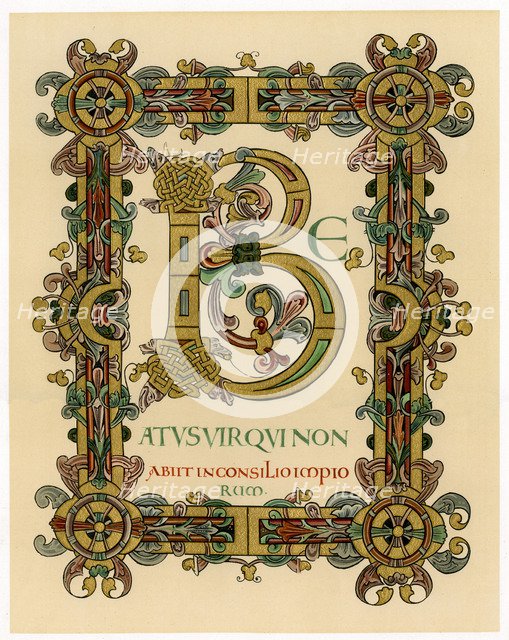Initial letter 'B', 1012-1023. Artist: Unknown