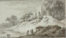 Landscape with Two Figures and Castle on Hill, n.d. Creator: Allart van Everdingen.