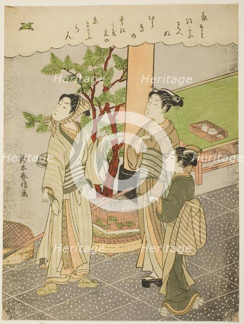 Freeing a captured bird, c. 1769/70. Creator: Suzuki Harunobu.