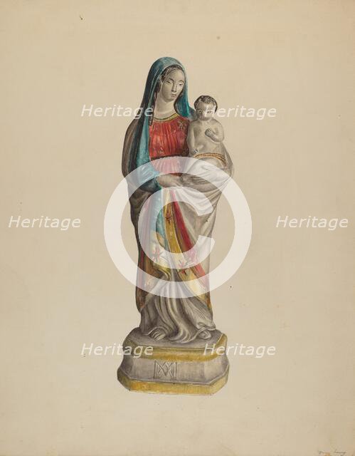 Madonna and Child, c. 1938. Creator: Mina Lowry.
