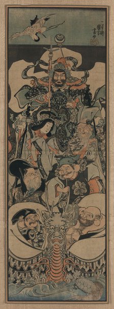 Seven Lucky Gods, 1843-1845. Artist: Kuniyoshi, Utagawa (1797-1861)