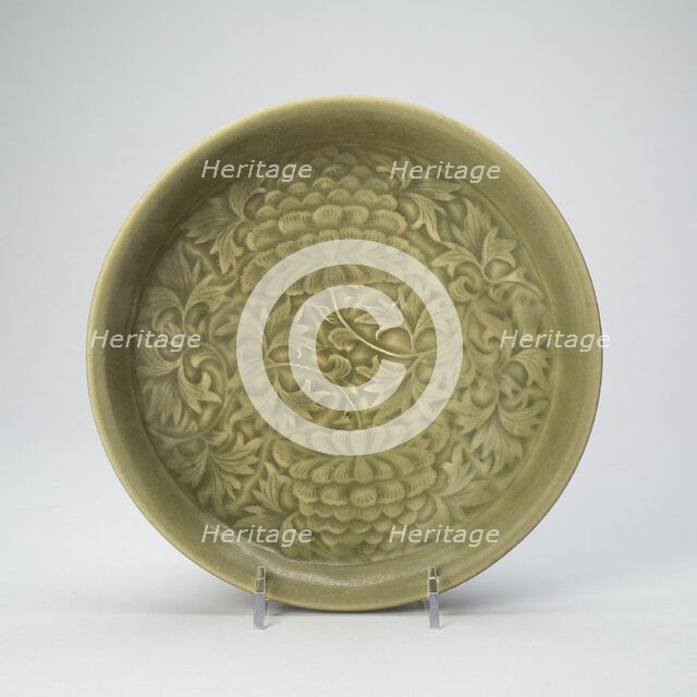 Dish with Peony Scroll, Jin dynasty, (1115-1234), early 12th century. Creator: Unknown.