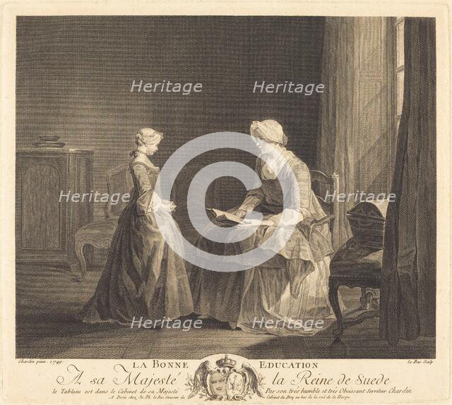 La Bonne education (The Good Education), 1757. Creator: Jacques Philippe Le Bas.