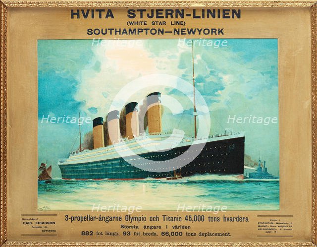 Titanic & Olympic, c. 1911. Artist: Mann, James Scrimgeour (1883-1946)