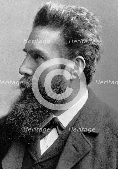 Wilhelm Konrad von Roentgen, German physicist, 1901 Artist: Unknown