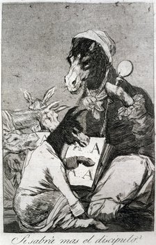 Los Caprichos, series of etchings by Francisco de Goya (1746-1828), plate 37: '¿Si sabra más el d…