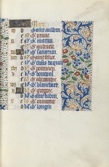 Book of Hours (Use of Rouen): fol. 3r, c. 1470. Creator: Master of the Geneva Latini (French, active Rouen, 1460-80).