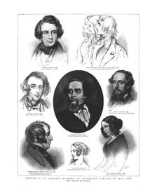 Portraits of Charles Dickens at different periods in his life, 1862. Artist: Unknown.