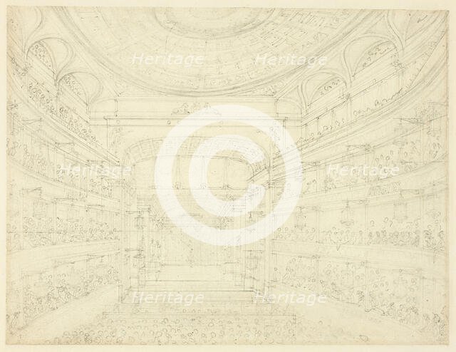 Study for New Covent Garden Theater, from Microcosm of London, c. 1810. Creator: Augustus Charles Pugin.