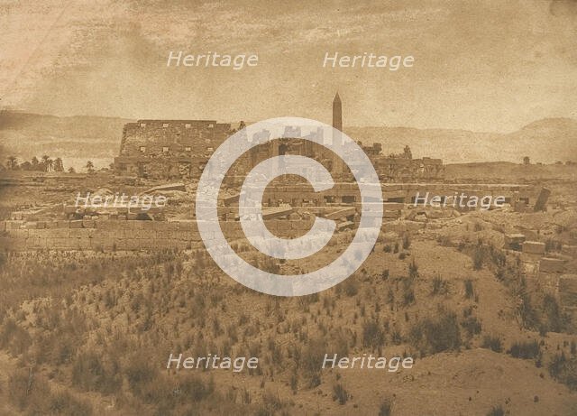Vue générale des Ruines du Palais de Karnac (prise à l'Est) - Thèbes, 1849-50. Creator: Maxime du Camp.