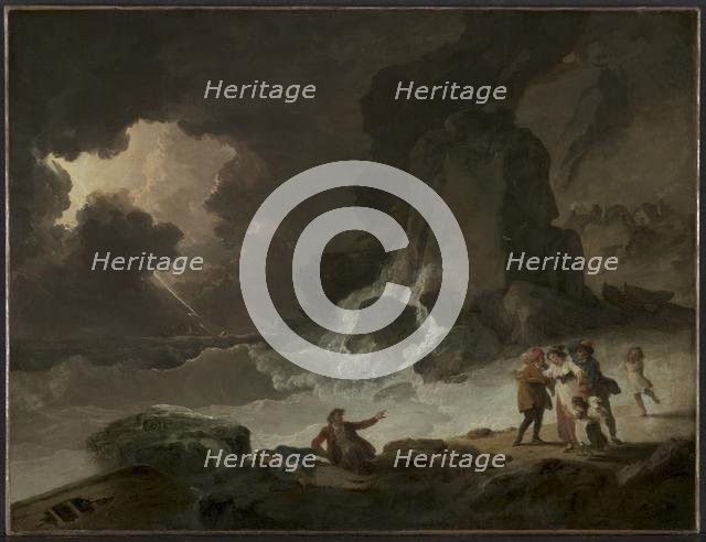 A Storm Behind the Isle of Wight, c.179(?). Creator: Julius Caesar Ibbetson (British, 1759-1817).