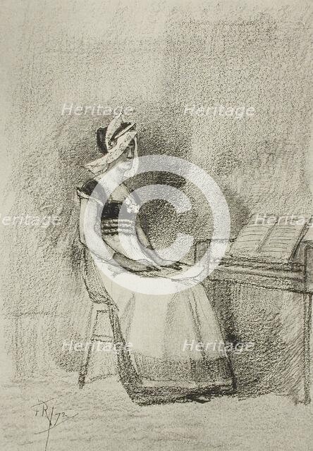 Jeune Fille au clavecin, 1872. Creator: Unknown.