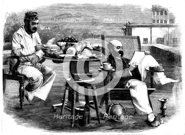 "Chota Haziree", or Little Breakfast, in India, from a photograph by A. Williamson, 1858. Creator: Unknown.