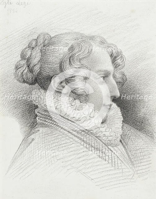 Profile Portrait of Mlle. Eglé Legé, 1824. Creator: Eugene Deveria.