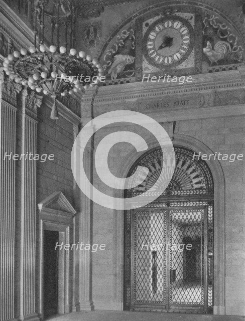End of main entrance hall, Standard Oil Building, New York City, 1924. Artist: Unknown.