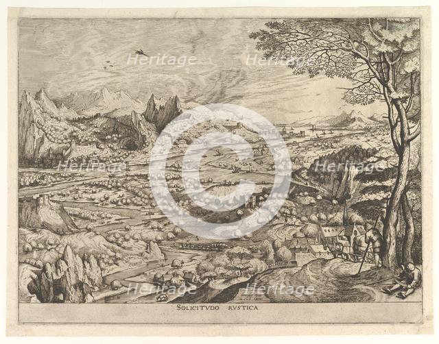 Rustic Solicitude (Solicitudo rustica) from The Large Landscapes, ca. 1555-56. Creator: Johannes van Doetecum I.