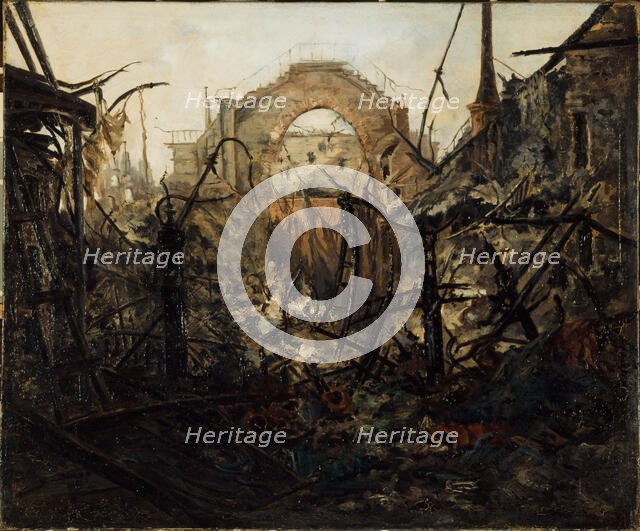 Interior of the Opera-Comique, after the fire of May 15, 1887. Creator: Jean-Louis Talagrand.