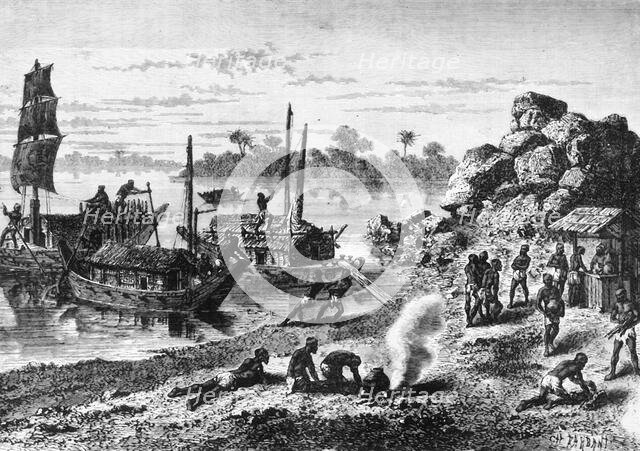 'Boats and Boatmen of the Ganges', c1891. Creator: James Grant.