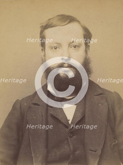 Pennelier. Casimir. Arthur. 36 ans, né à Billeuse (Somme). Clerc d'huissier. Anarchiste. 1..., 1894. Creator: Alphonse Bertillon.