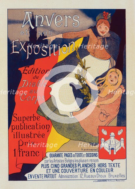 Affiche belge pour la publication "Anvers et son Exposition"., c1898. Creator: Henri Evenepoel.