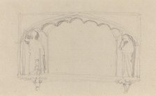 Sketch for a Gothic Monument (the Simcoe Monument?), c. 1814?. Creator: John Flaxman.