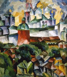 'Landscape with the Trinity-Sergius-Monastery', 1920.  Artist: Aristarkh Lentulov