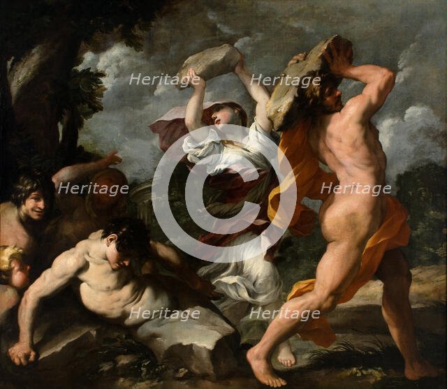 Deucalion and Pyrrha, c1635-1640. Creator: Bottala, Giovanni Maria (1613-1644).