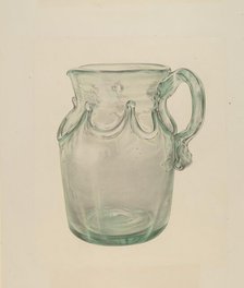 Glass Pitcher, c. 1940. Creator: Elisabeth Fulda.