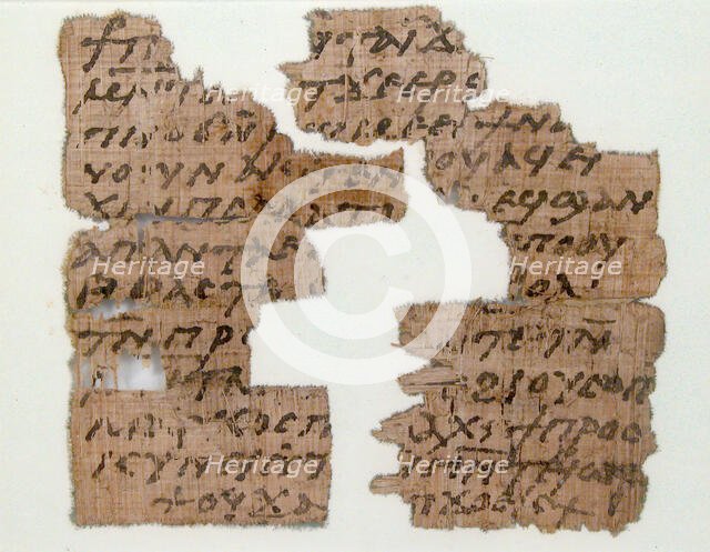 Papyri Fragments of a Letter to Epiphanius and Psan, Coptic, 7th century. Creator: Unknown.