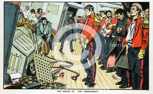 Loss of the troopship 'Birkenhead', South Africa, 1852 (early 20th century). Artist: Unknown