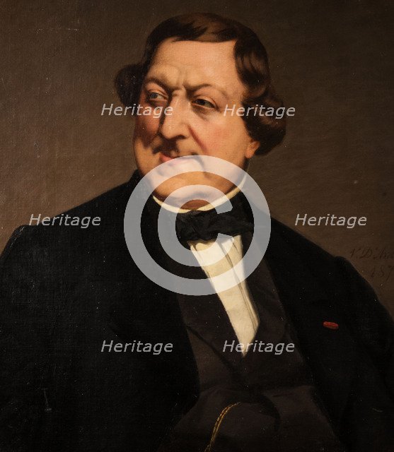 Portrait of the composer Gioachino Antonio Rossini (1792-1868), 1874. Creator: D'Ancona, Vito (1825-1884).