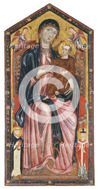 The Virgin and Child enthroned with Saints Dominic and Martin, and two angels, 1290. Creator: Master of the Magdalen.