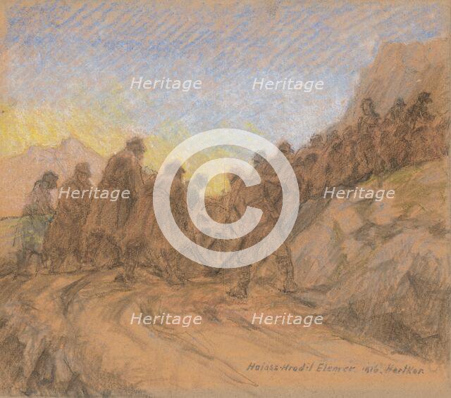 Battlefield on Hartkar, 1916. Creator: Elemír Halász-Hradil.