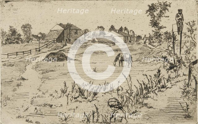 Landscape with Horses, 1859. Creator: James Abbott McNeill Whistler.