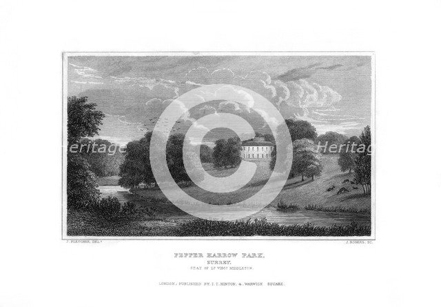 Pepper Harrow Park, near Guildford, Surrey, 1829.Artist: J Rogers