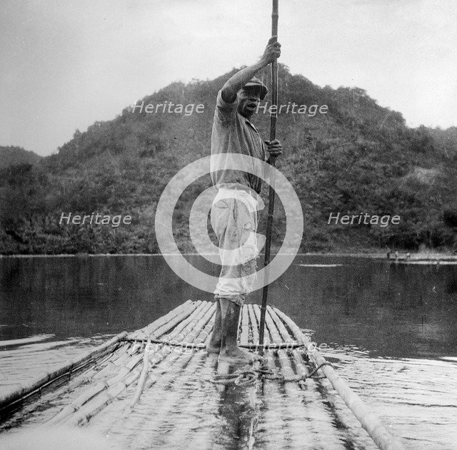 Man on a raft, Kingston, Jamaica, 1931. Artist: Unknown