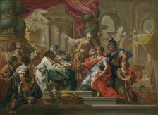 Alexander the Great in the Temple of Jerusalem. Artist: Conca, Sebastiano (1680-1764)
