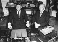 President John F. Kennedy meeting German Chancellor Konrad Adenauer in the White House, 1961. Artist: Unknown