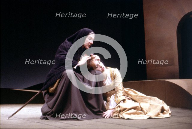 Amparo Rivelles, Spanish actress during the performance of 'La Celestina' beside Adriana Ozores i…