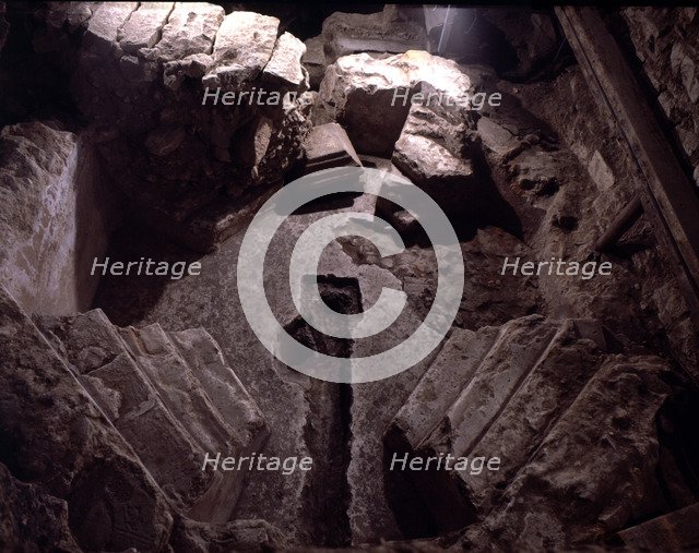 Baptistery of the Paleochristian Church of the Cathedral of Barcelona.