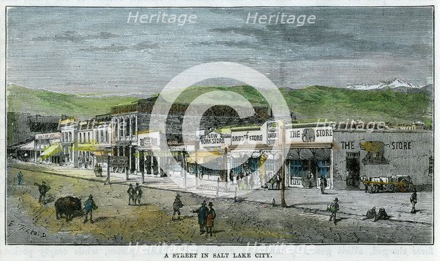'A Street in Salt Lake City, Utah', USA, c1880. Artist: Unknown